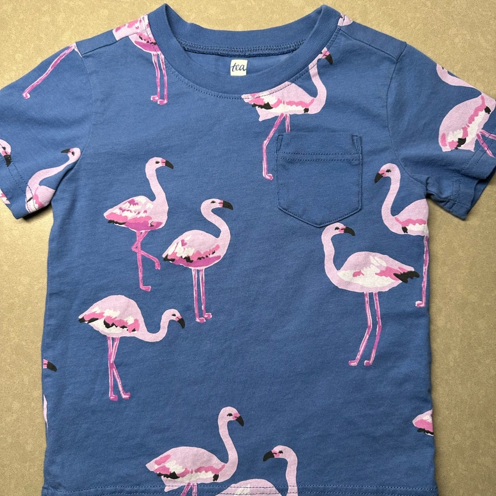 Tea brand flamingo toddler tee